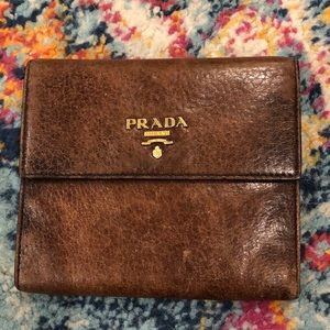 Prada Wallet in Brown Leather